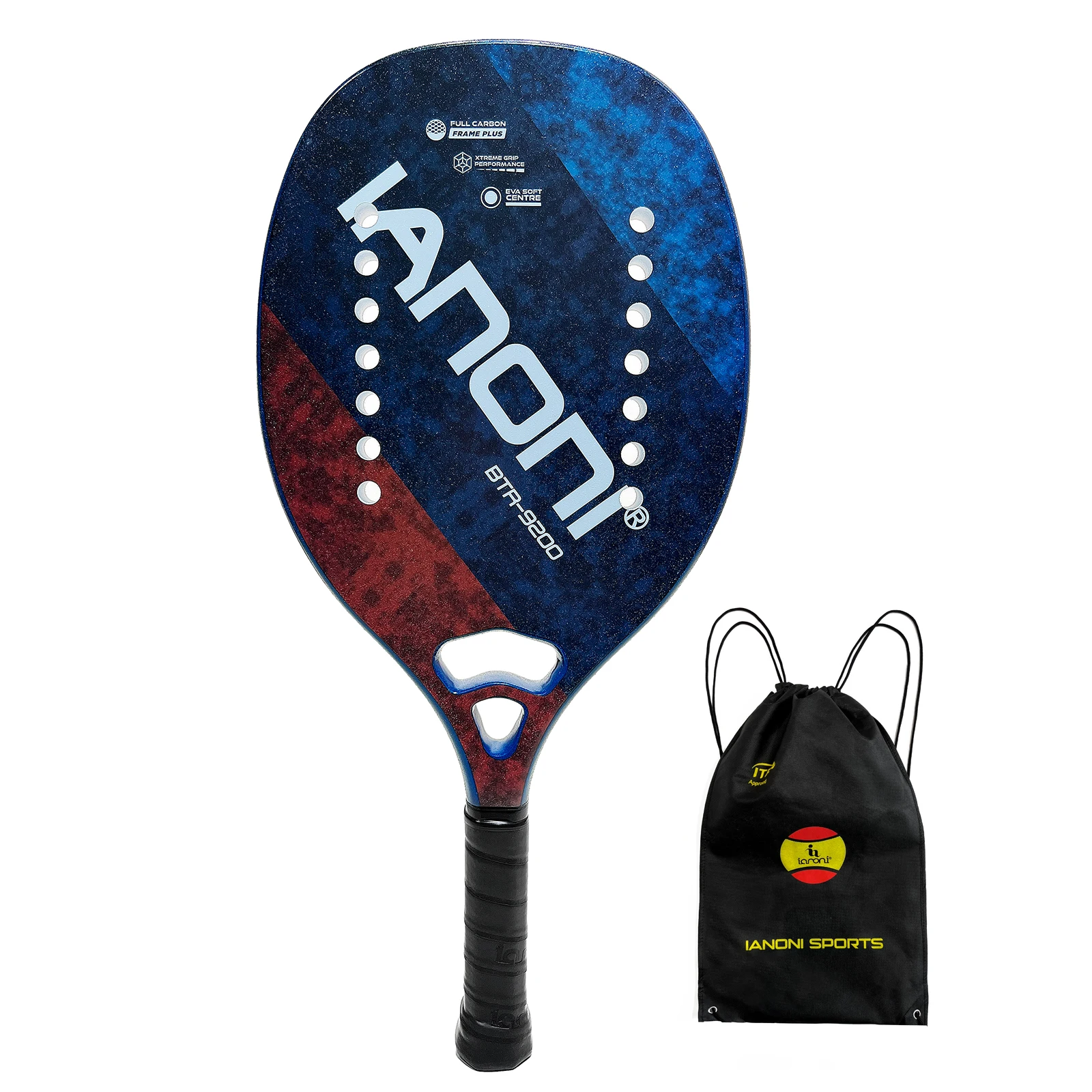 Tennis Beach Raquetes Set Carbon Fiber Face EVA Core Tenis Beach Racquet