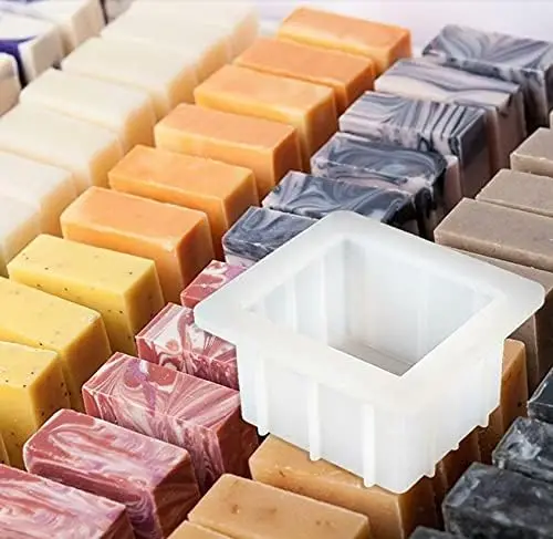 High standard rectangle shape big silicone soap mold , popular design silicone soap mold with food grade