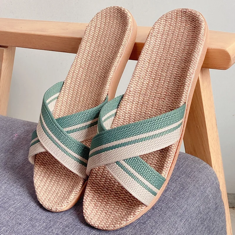 2022 Cheap Hot Sale Eva Sole Unisex Summer Beach Non Slip House Slippers Linen for Women