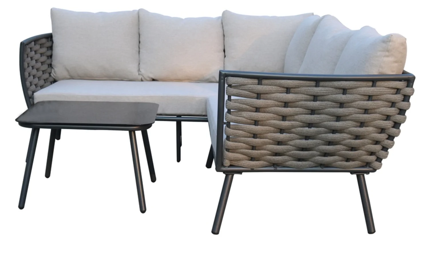 YOHO 3 шт. современный дизайн уличный набор мебели для патио Лидер продаж плетеный L-образный садовый диван-столик из ротанга гостиниц парков