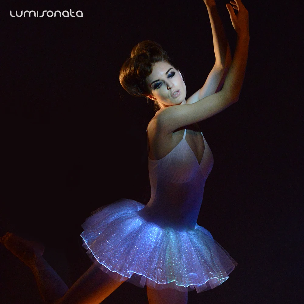 Wholesale Ladies Light-up Clothing Ballet Flower Stage Costume For Girls With RGB LED Lights Clohtes That Shine In The Dark