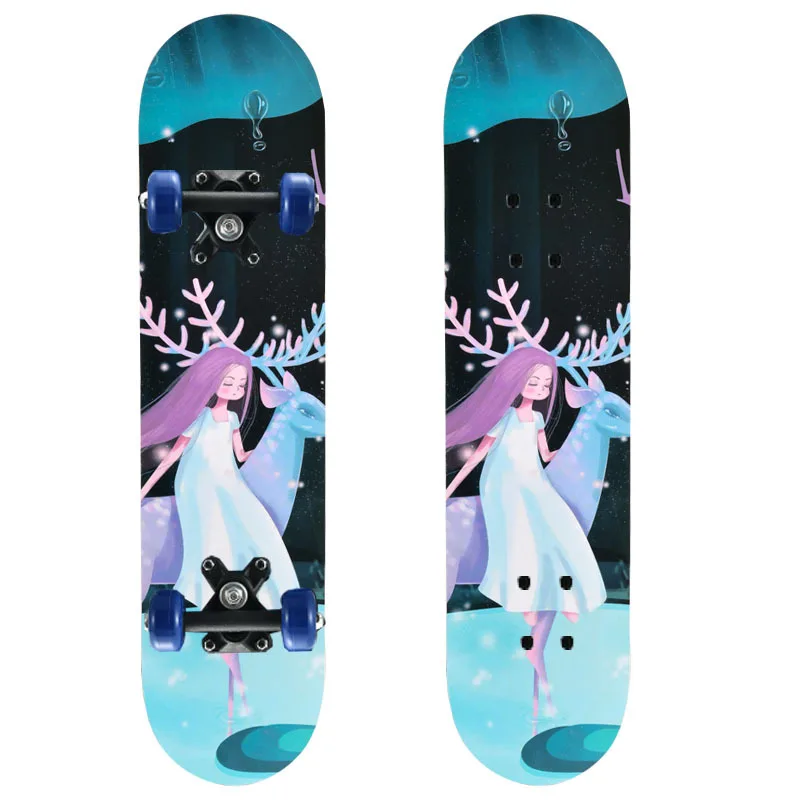 Kids Beginner Skateboard Learn Skateboarding in Style Mini Wooden Cruiser Board with Cool Graphics Lightweight Safe Durable