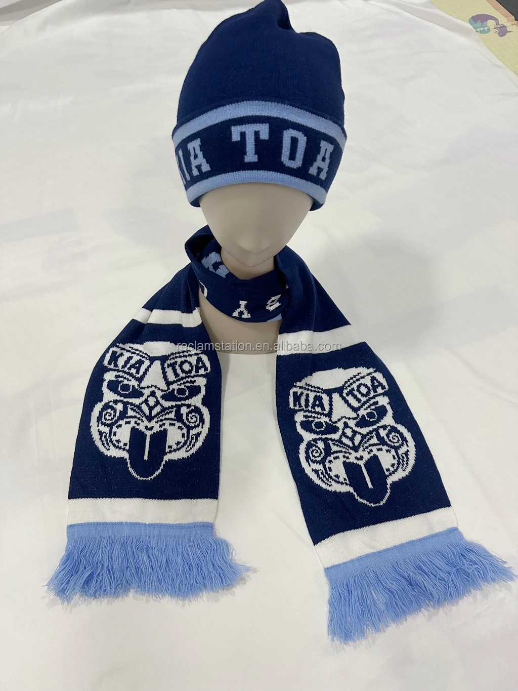 Вязаная треугольная клетчатая шапка с помпоном, классическая красная и зеленая клетчатая жаккардовая акриловая шарф