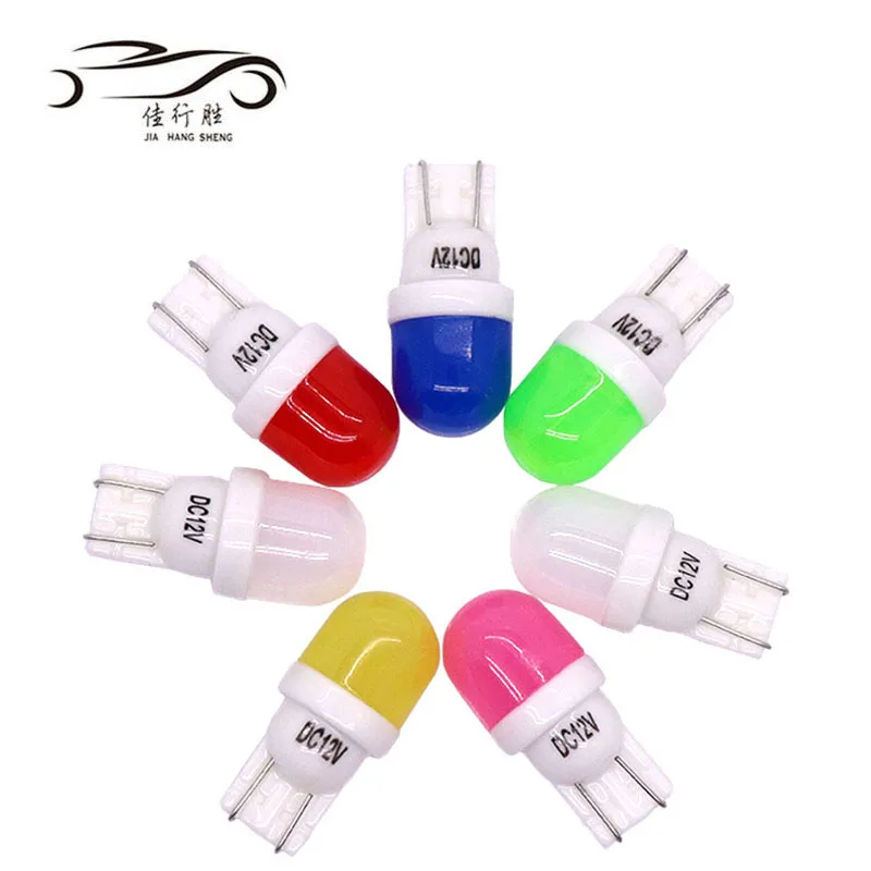 1W T10 W5W Ceramic 2 smd 5630 5730 2SMD LED Lens car Light 194 168 lights Bulb 6 colors dc 12V mini driving light