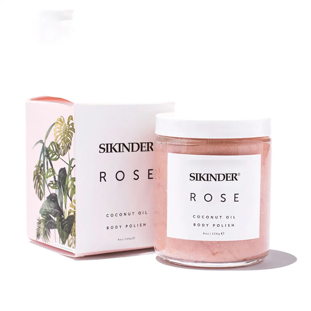 All Natural Coconut Oil Rose Body Polish Sugar Scrub