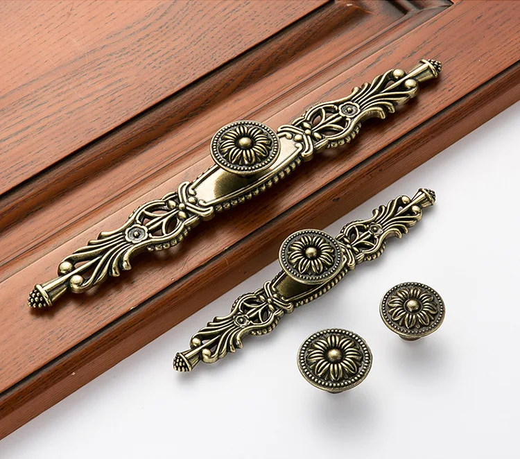 Classical Retro wardrobe door furniture cabinet ring handle antique bronze drawer knob handles and knobs vintage cabinet handles