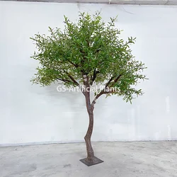 Artificial olive green leaves plant decor in home tree branch simulation plant artificial olive trees