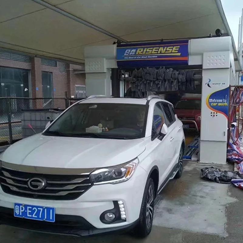 China qingdao risense high pressure full automatic drive through tunnel mobile car wash equipment with air dryer