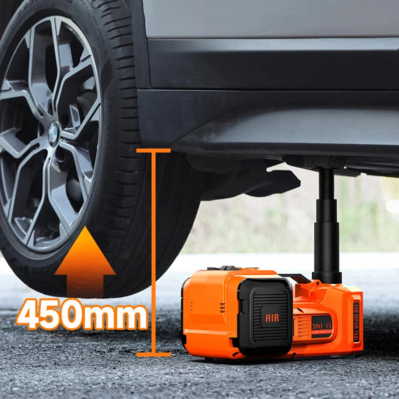 12V Electric Hydraulic Jack with Wrench & Inflation Pump Car Jack for Small SUV & Sedan Jacks for Vehicle Maintenance