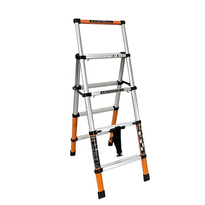 Hot Selling Extension 15 Meter 5 Tier Tall Bookshelf Adjustable Fiberglass Platform Folding One Piece Iron Steel Portable Ladder