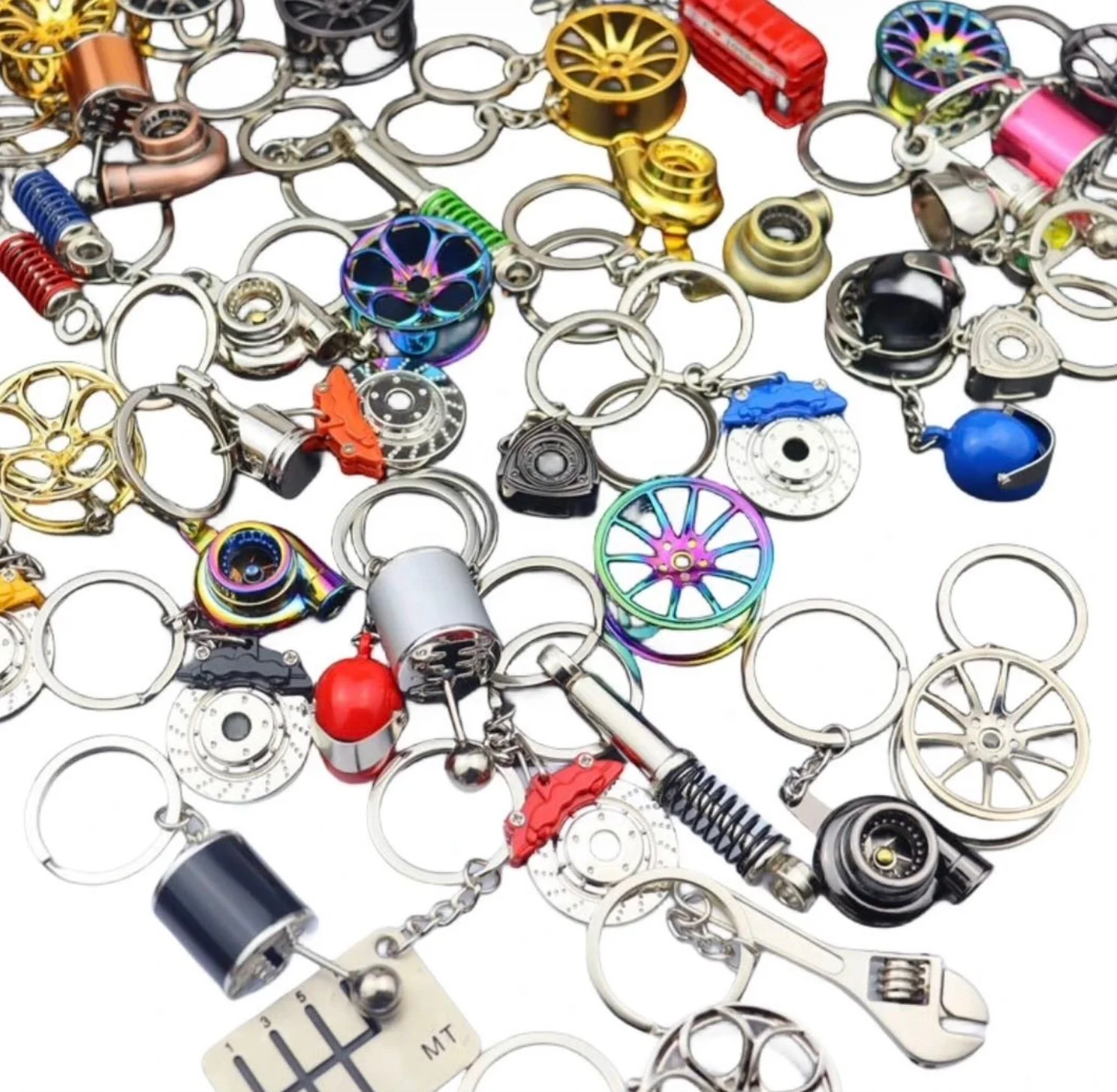Wholesale Custom Creative Metal 3D Car Turbo Keychain Promotion Gift car parts keychain