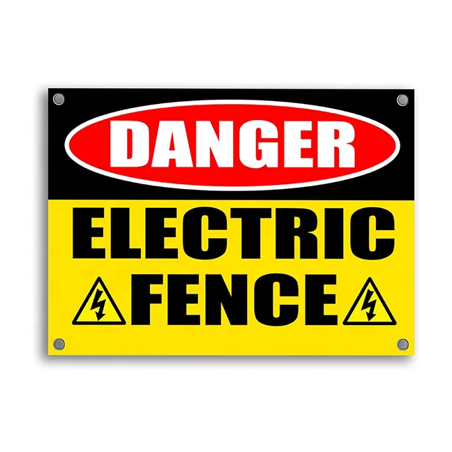 Custom High Quality Danger Electric Fence Sign Electric Fence Safety Warning Signs