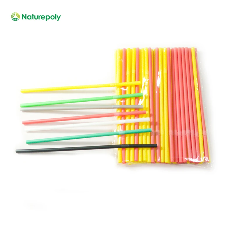Wholesale Custom Colorful 5 6 7 8 10 12mm Disposable Eco Friendly Pla Biodegradable Straws Non Plastic Drinking Straw