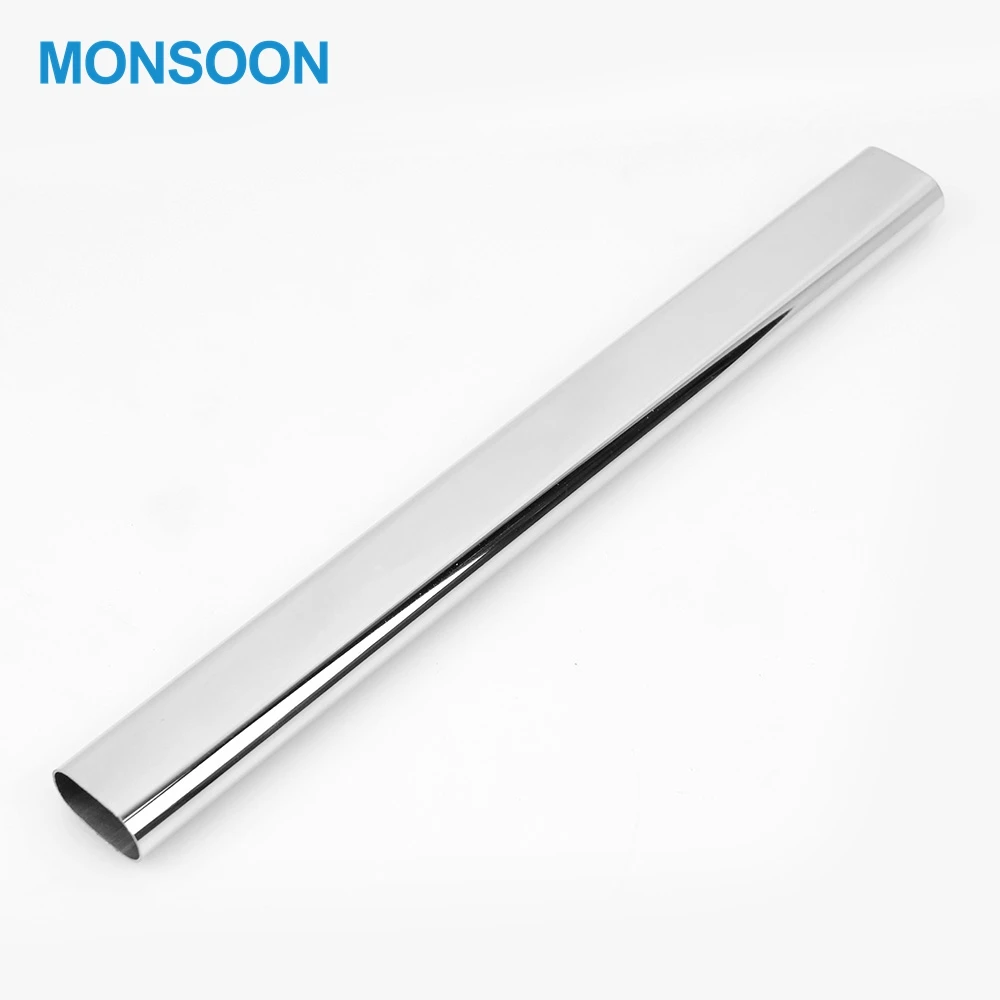 
Monsoon Hot Sale Wardrobe Accessories Chrome Iron Oval Aluminum Hanging Tube Stainless Steel Wardrobe Tube 