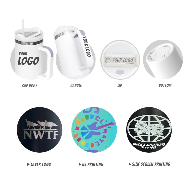 Custom Stanly Cup Red Thumbler Stainless Steel Thermal Water Thermos 40 Oz Vacuum Vaso 40Oz Coffee Tumbler With Straw