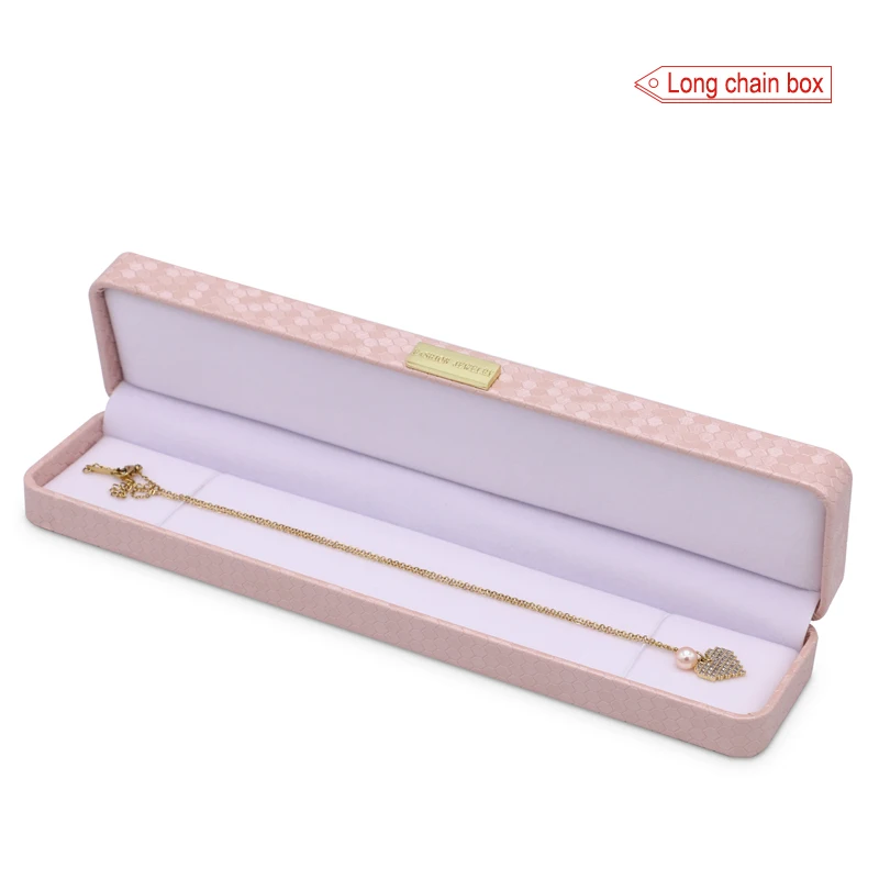 Custom Design Wholesale Set PU Leather Pink Jewelry Box Packaging