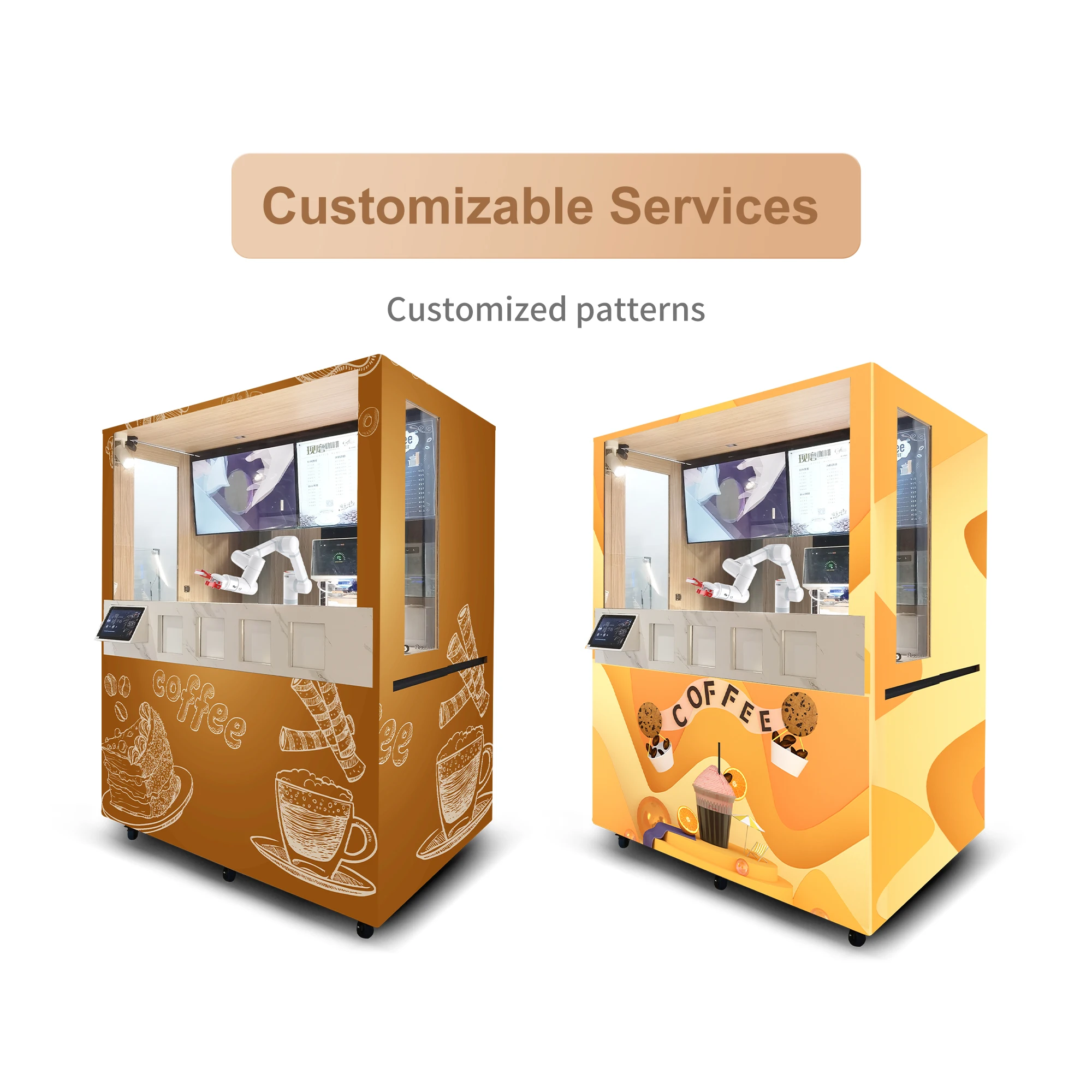 LPMIE High - Tech Cabinet Style Coffee Maker with Mechanical Arm Americano Mocha For Cafes hotels Airports