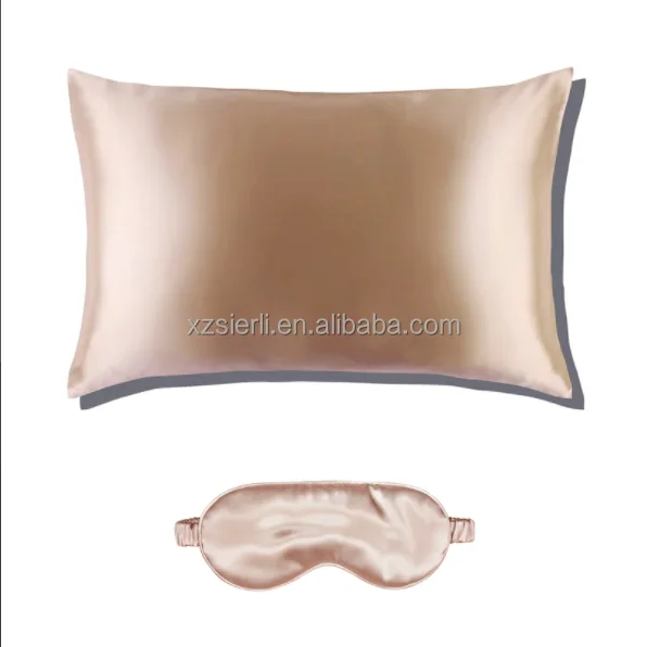 High Quality Silk Pillow Case Gift Set Wine Red Pattern