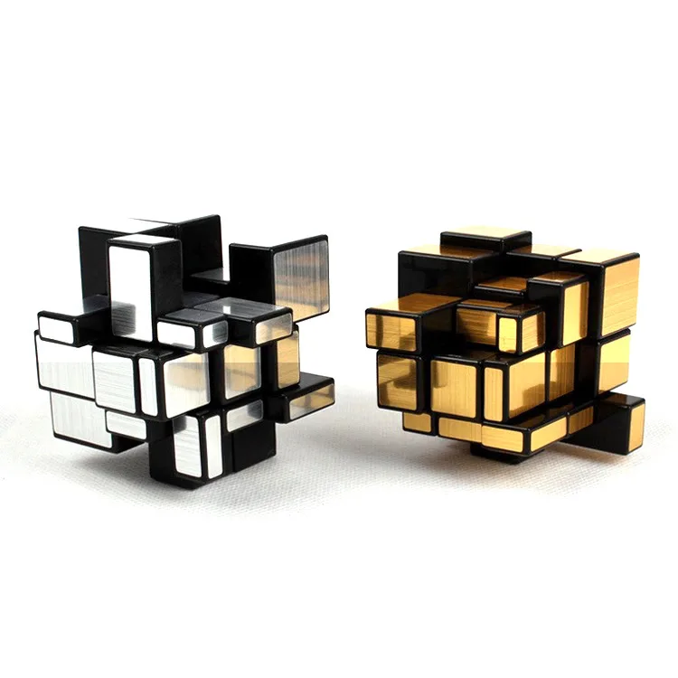 Tiktok Hot Selling Chinese Fidget Sensory Toys Gadgets Metallic Silver Gold Speed Cube 3D 3X3 Mirror Magic Cube Puzzle For Kids