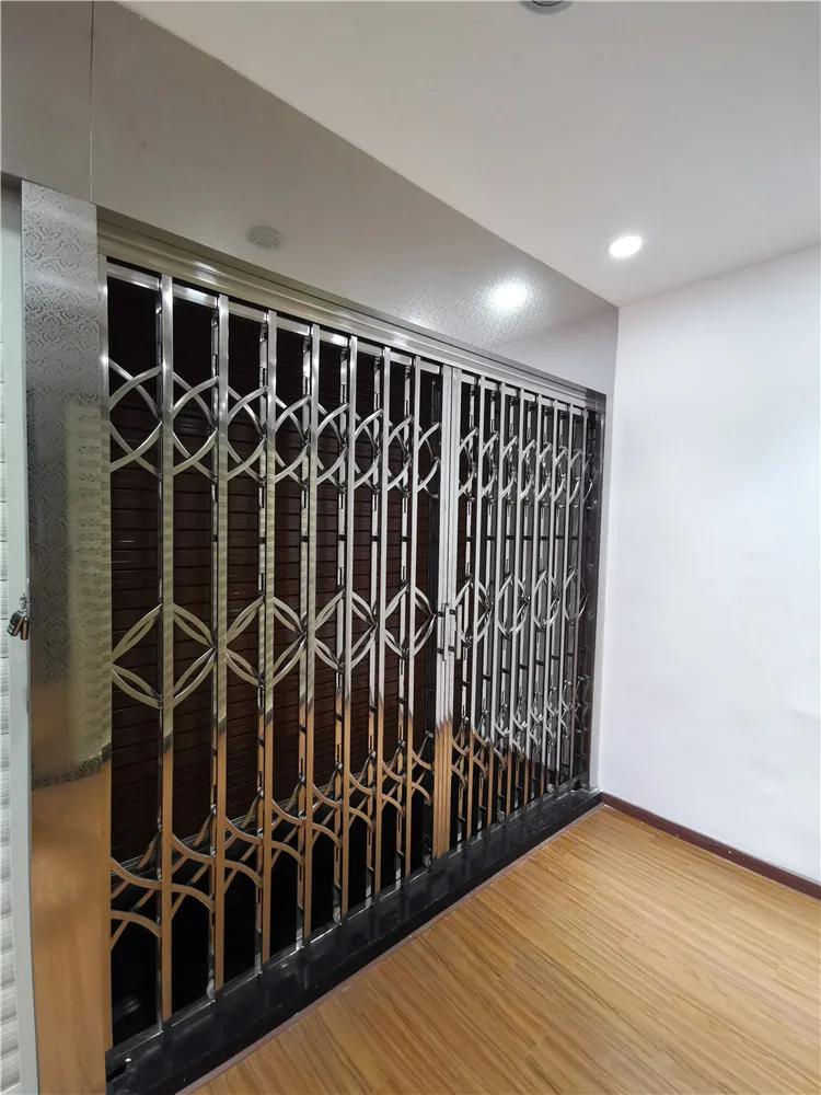 Modern Decorative Stainless Steel Grill Manual Security Roller Shutter Door