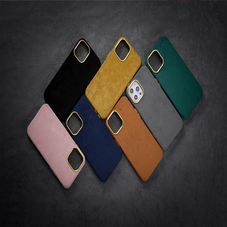 Luxury Soft Fur Leather Plush Fur Phone Accessories Tpu Cases Mobile Cover For Iphone 13 12 11 Pro 6 7 8 Plus X Xs Max
