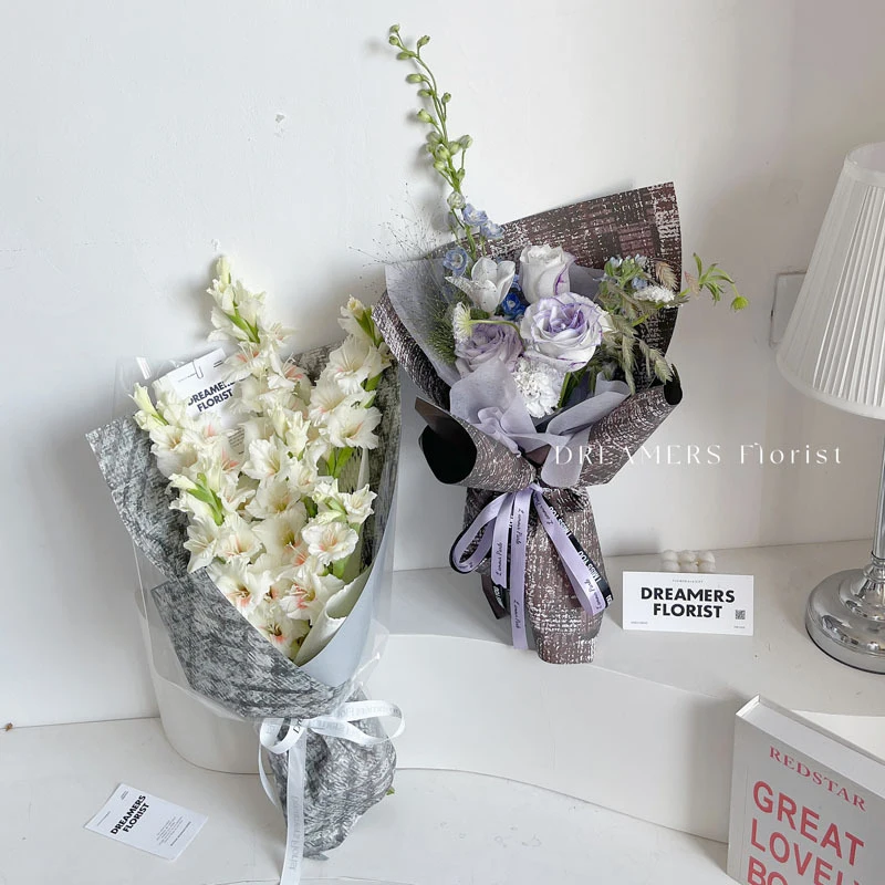 New arrival lozenge pattern paper wrapping paper high quality thicken textured flower wrapping paper