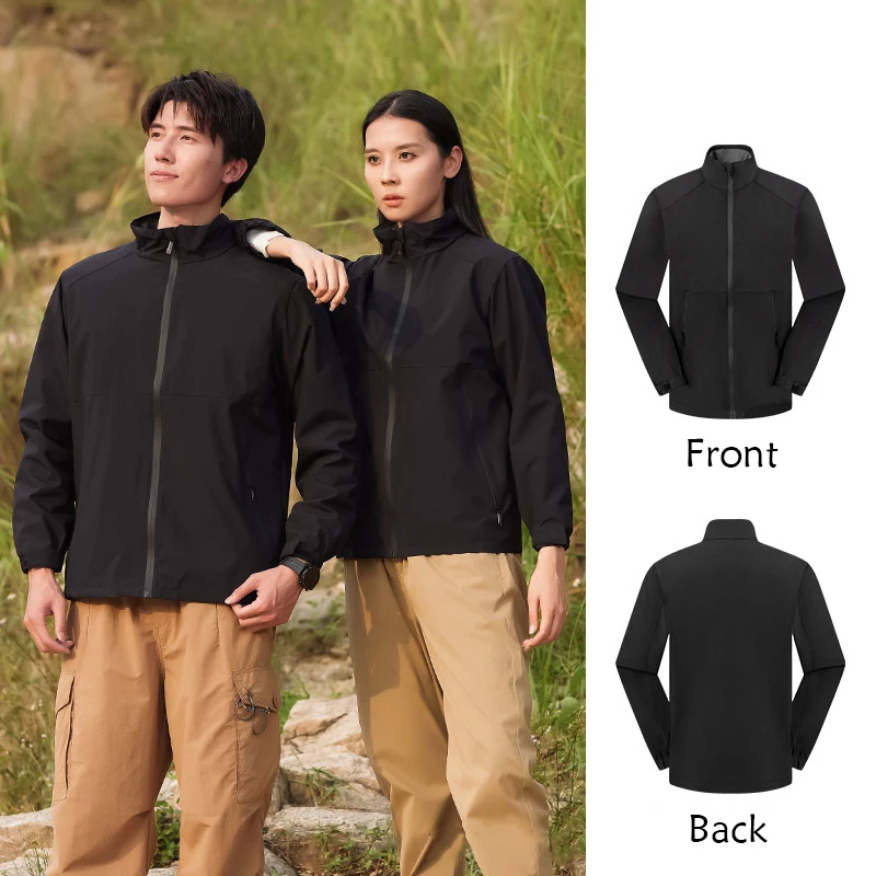 Outdoor single-layer assault suit with printed logo thin casual coat corporate windbreaker raincoat suit jacket waterproof