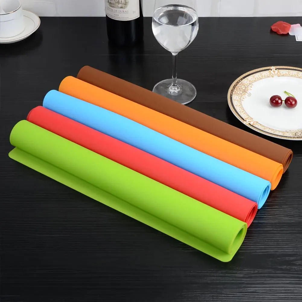 Custom Extra-Large Thicken Non-slip Waterproof Food Grade Silicone Placemats Flexible Table Mat