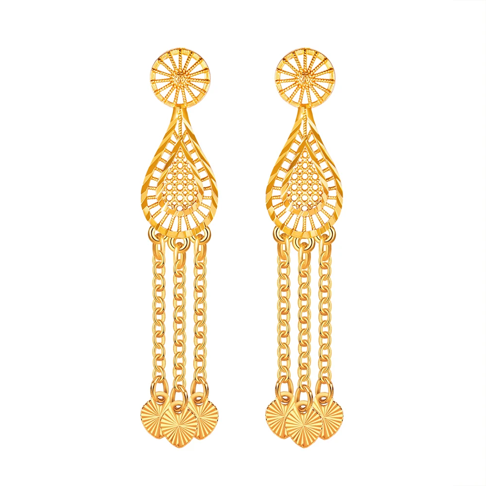 2022 luxury dubai bride wedding party champagne gold plated jewelry set