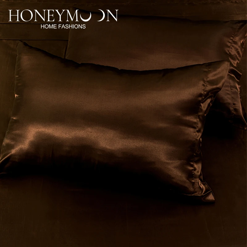 Silky Smooth Satin Sheet Set 4Piece/Satin Fitted Sheet, Flat Sheet, 2 Satin Pillowcase