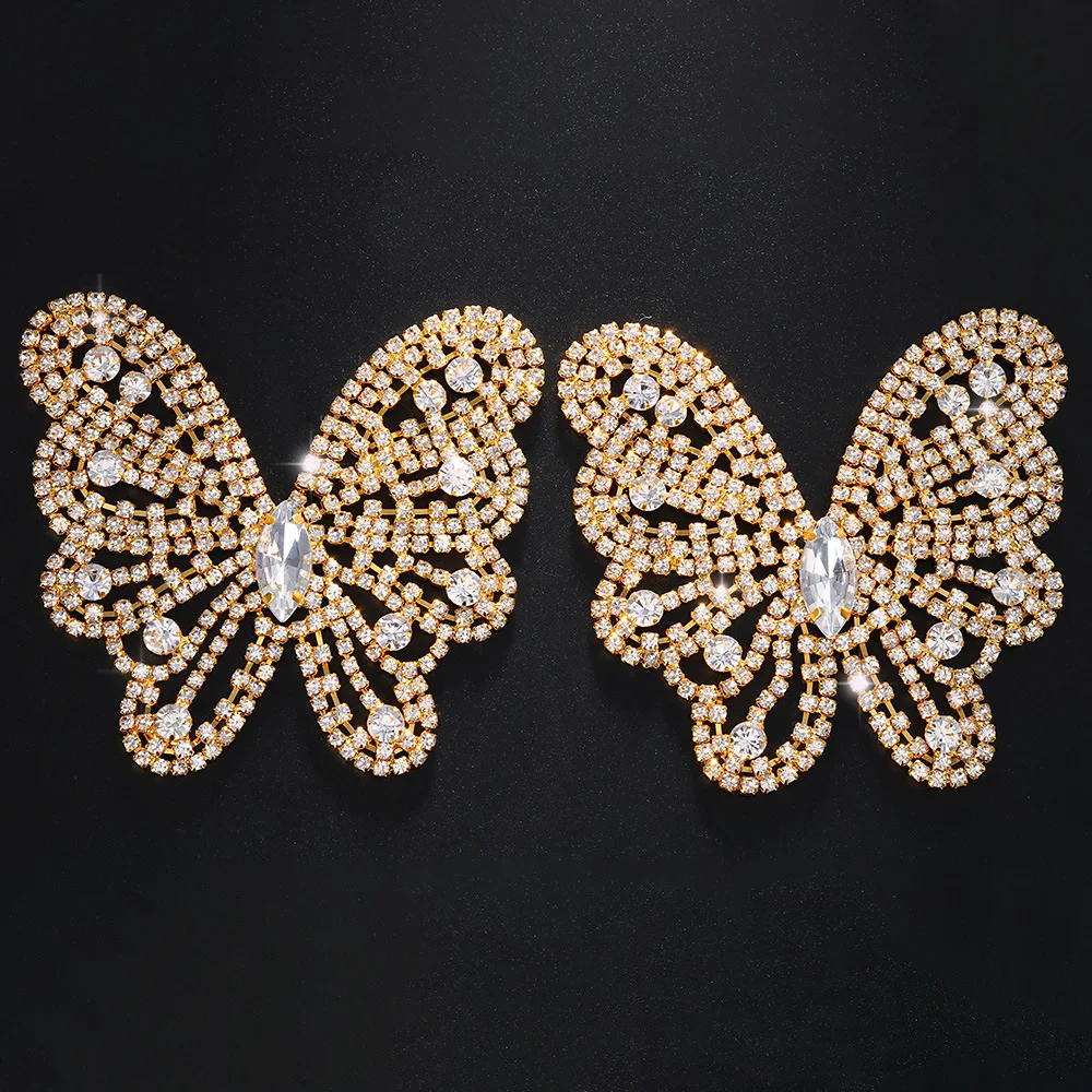 Wholesale Luxury Crystal Butterfly Rhinestone Sexy lingerie Nipple Jewelry Women Bra Chest Pads Bikini Beach Dance Body Jewelry