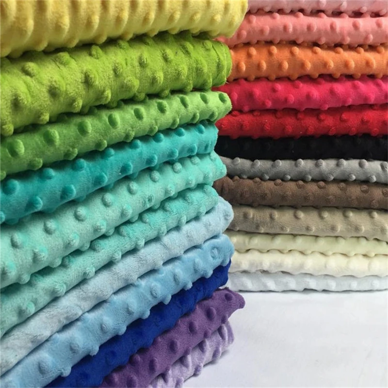 High Quality Thick Minky Fabric Wholesale 100% Polyester Digital Printed Super Soft Knitted Minky Dot Fabric For Winter Blankets