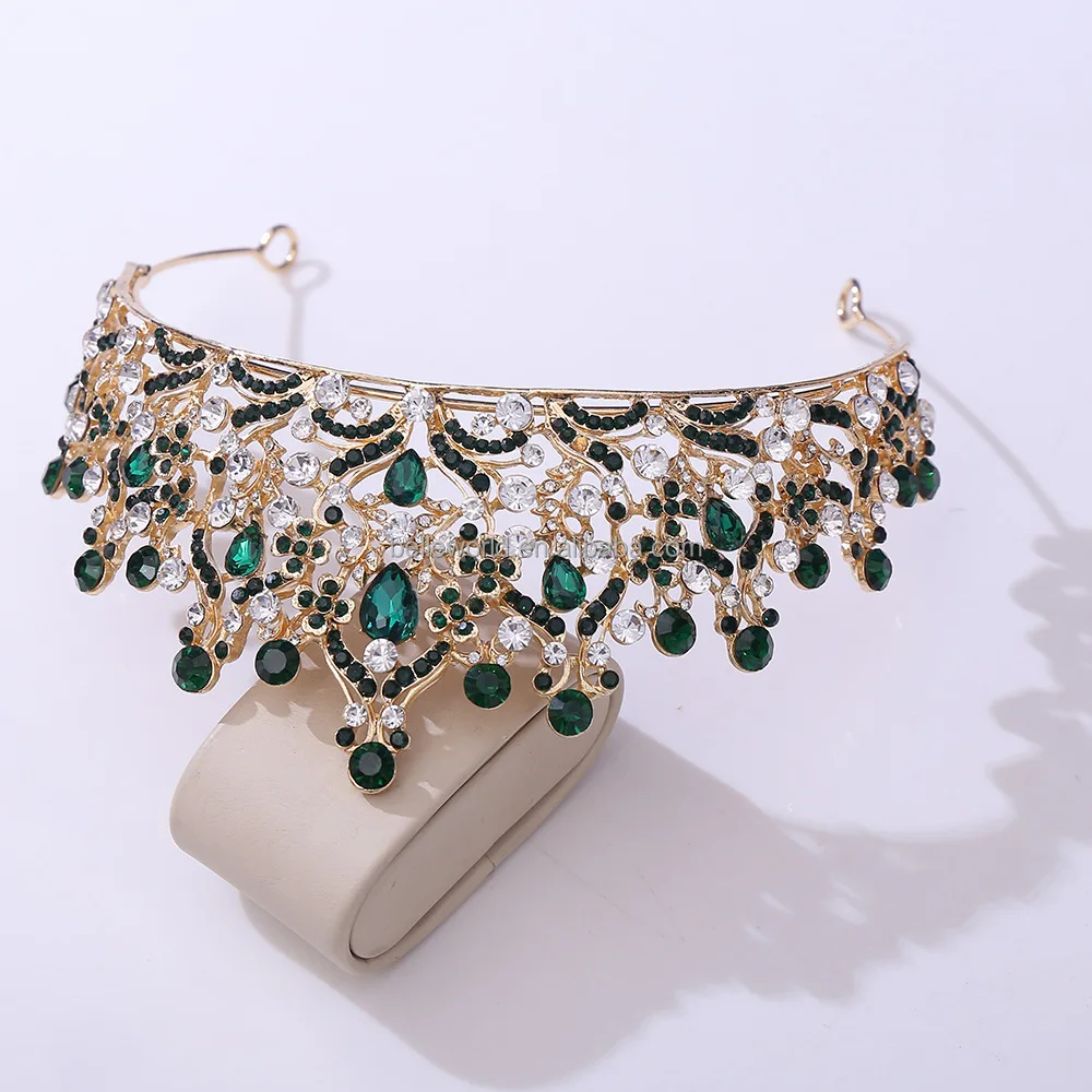 BELLEWORLD bulk Europe and American style alloy tiara hair accessories for wedding colored shiny diamond hair crowns to decorate