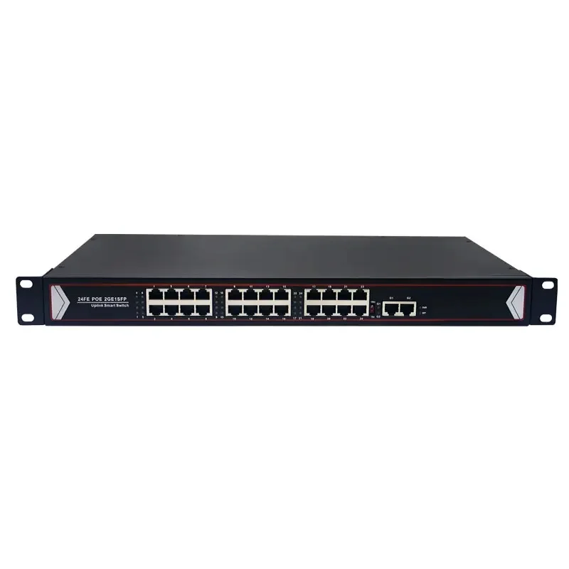 POE switch unmanaged 48V 260W 10/100Mbps 24 port POE and 2 Port Uplink 10/100/1000Mbps Power Over Ethernet