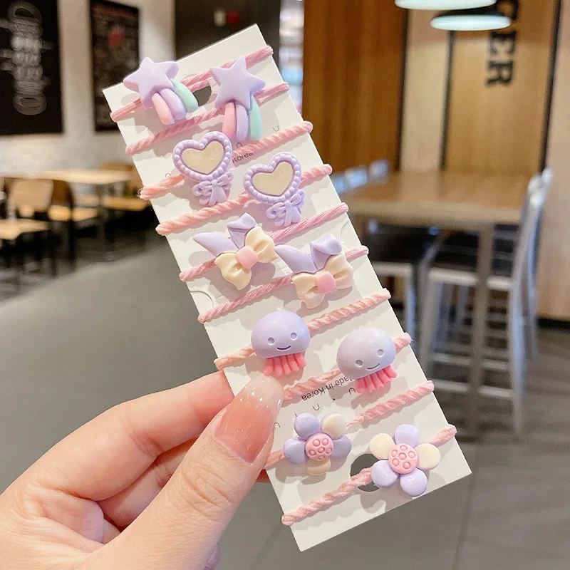 Baby Kids Girl Elastic Hair Band Accessories Hair Tie Set Multicolor Fruit Flower Rubber Cartoon Animal Hair Rope