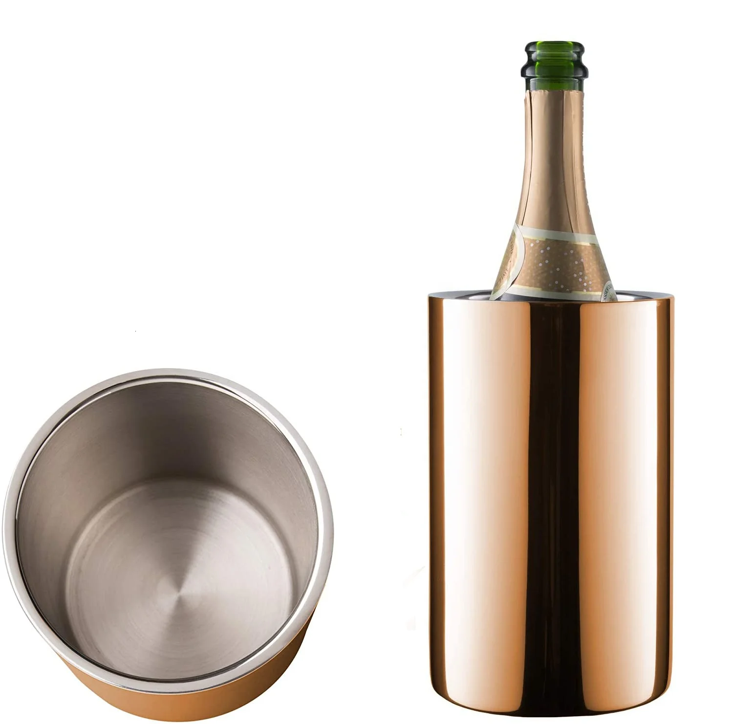 Высококачественный серебристый медный красный стоячий белый охладитель вина из нержавеющей стали охладитель шампанского ведро для льда