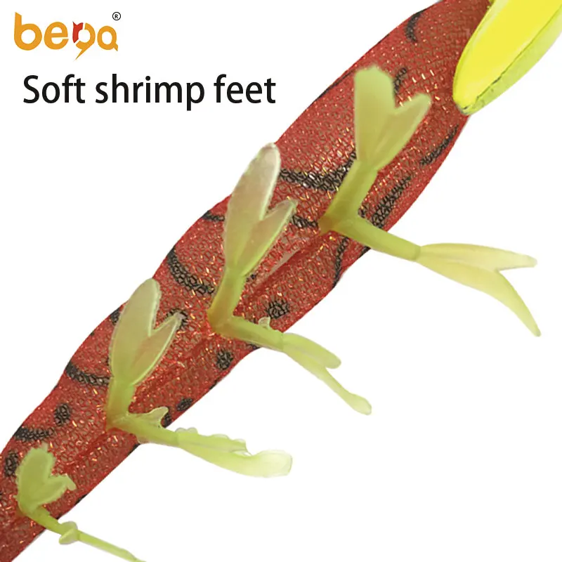 High quality shrimp lure soft shrimp lure wooden shrimp bait ink squid hook big tail squid umbrella hook slow sinking lure