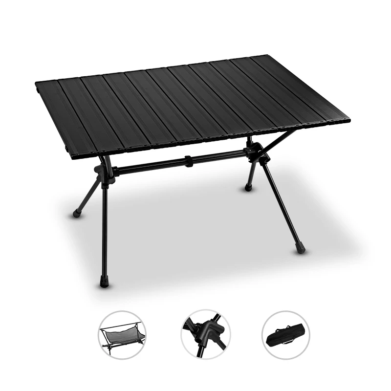KingGear Outdoor Picnic Adjustable Portable Aluminium Table Folding Camping Egg Roll Table
