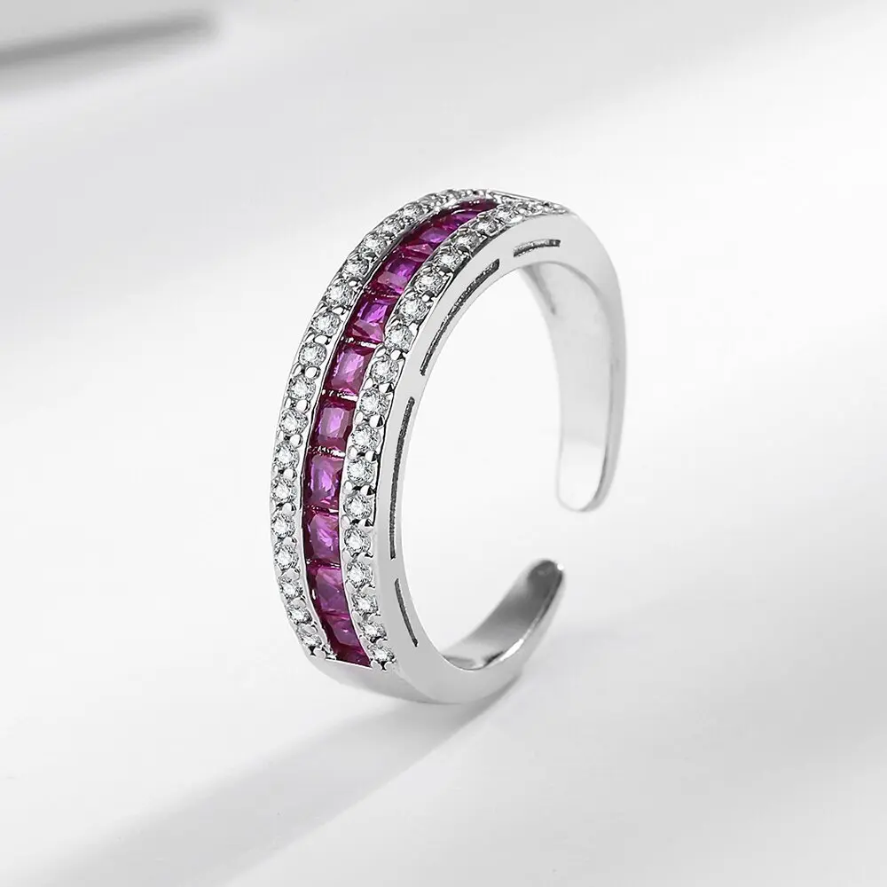 Струйное Открытое кольцо с драгоценными камнями модное роскошное невидимым Цирконом