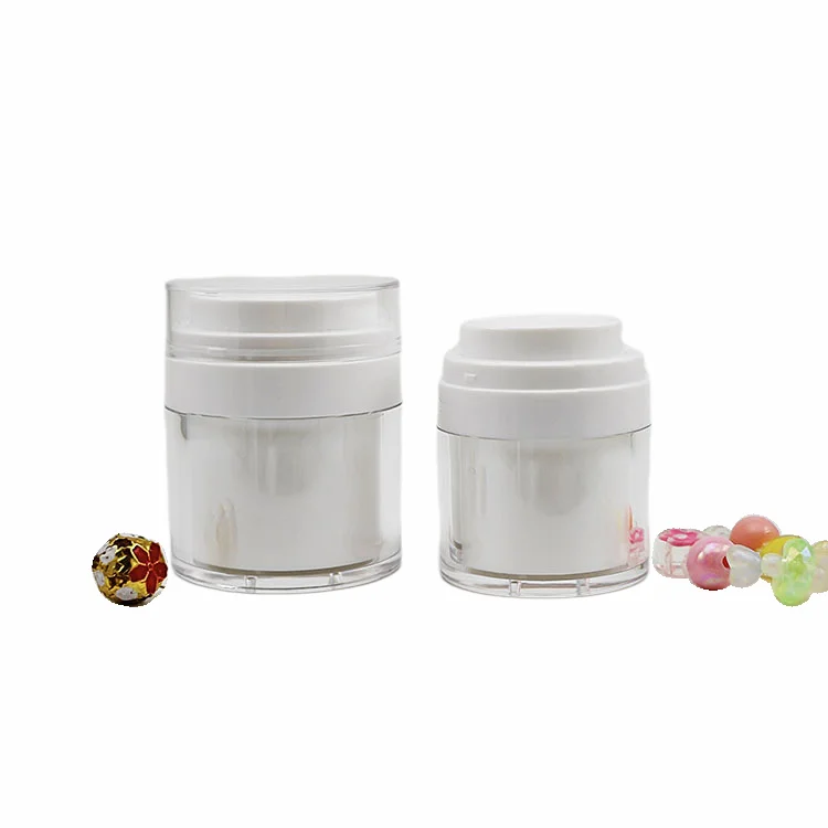 Cosmetic cream jar airless pump vacuum plastic jar 15 ml 30 ml 50ml 100ml
