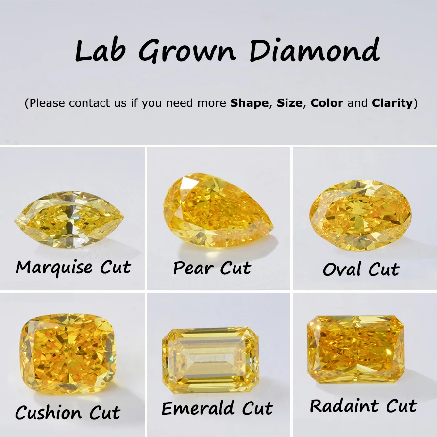 Starsgem 0 5 карат 1 Желтый цвет Оптовая продажа сыпучих камней сделанный человеком Hpht лабораторный Выращенный алмаз