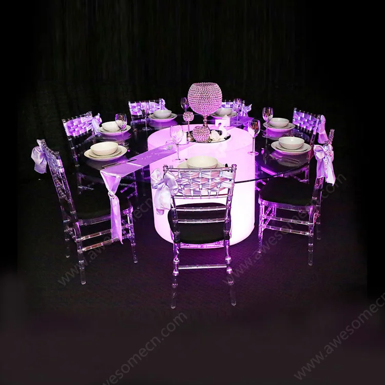 Best LED Glow Round Dining Table For Events Party Wedding