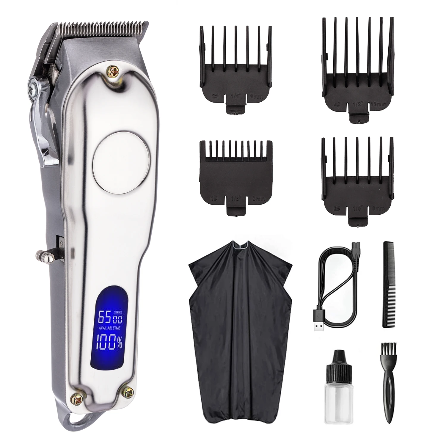 
Professional Cordless Hair Clippers for Men,Unutes Electric Beard Trimmer at Home,Rechargeable Haircut Machine kit 