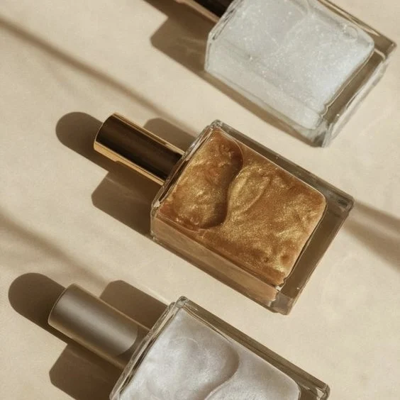 Golden Brown Shimmering Body Oil Wholesale Body Glitter Oil Glowing Skin Makeup Beauty Products