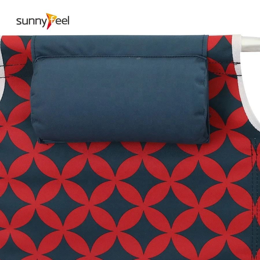 Adjustable 5 Position Reclining Portable Aluminum Lightweight Beach Chair folding chair with pillow side bag