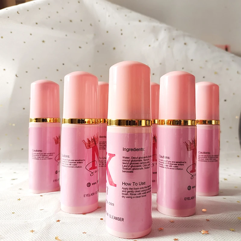 custom Cleaning lashes Extension Oil Free Lash Foam Cleanser Private Label Eyelash Extension Shampoo cleaner kit