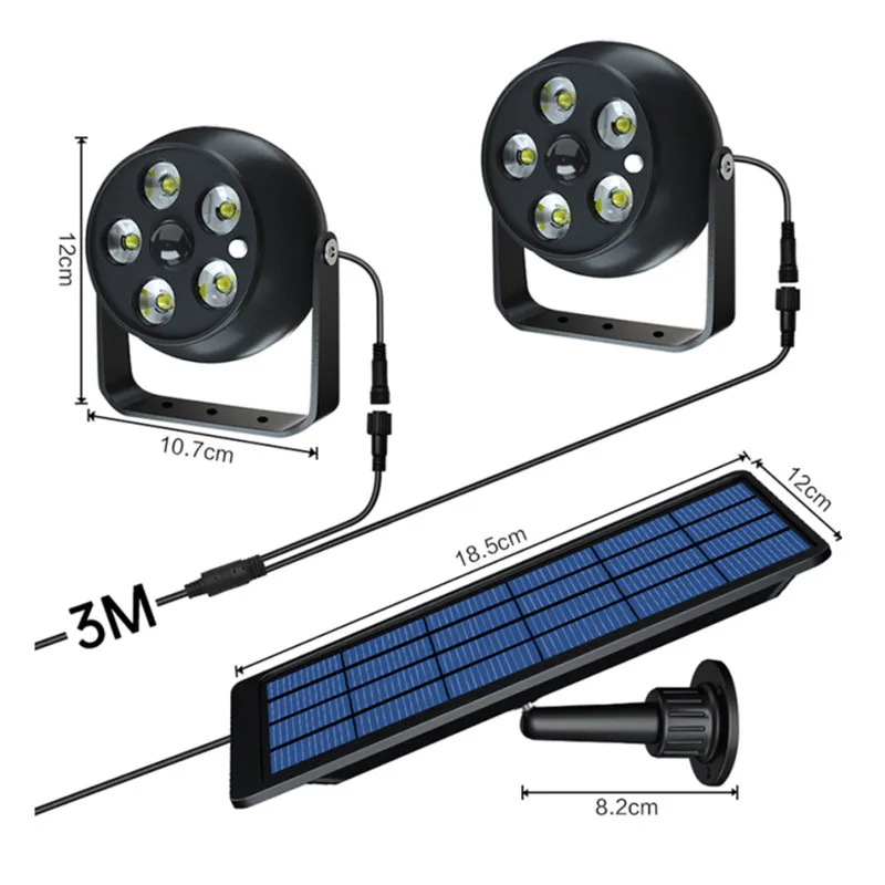 2024 New 3W 4W LED Solar Outdoor Waterproof Floodlight   5 Years Warranty ABS Material Body Led Outdoor 50w Solar Floodlight