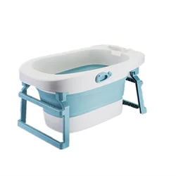 Amazon hot selling Safety Plastic With Temperature Sensing Plug Foldable Bath Tub For Baby