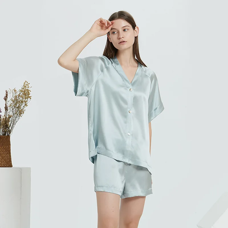 Custom 16mm 100% pure silk pyjamas girl