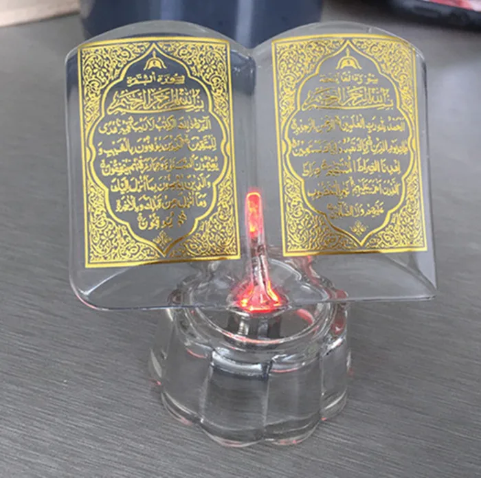 Shining new Cheap crystal Holy Quran book glass Bible book for muslim islamic wedding souvenir religious crafts gifts